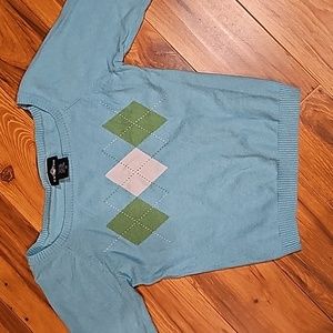 Cropped argyle sweater